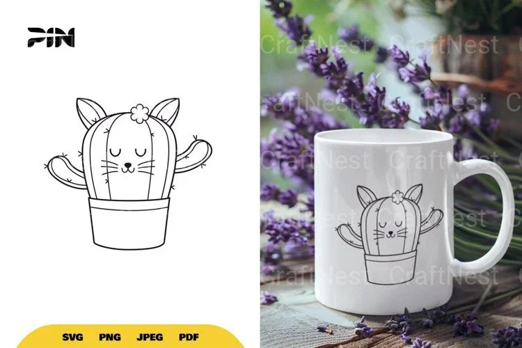 Cute Cat Cactus SVG Bundle - CraftNest - Digital Crafting and Art