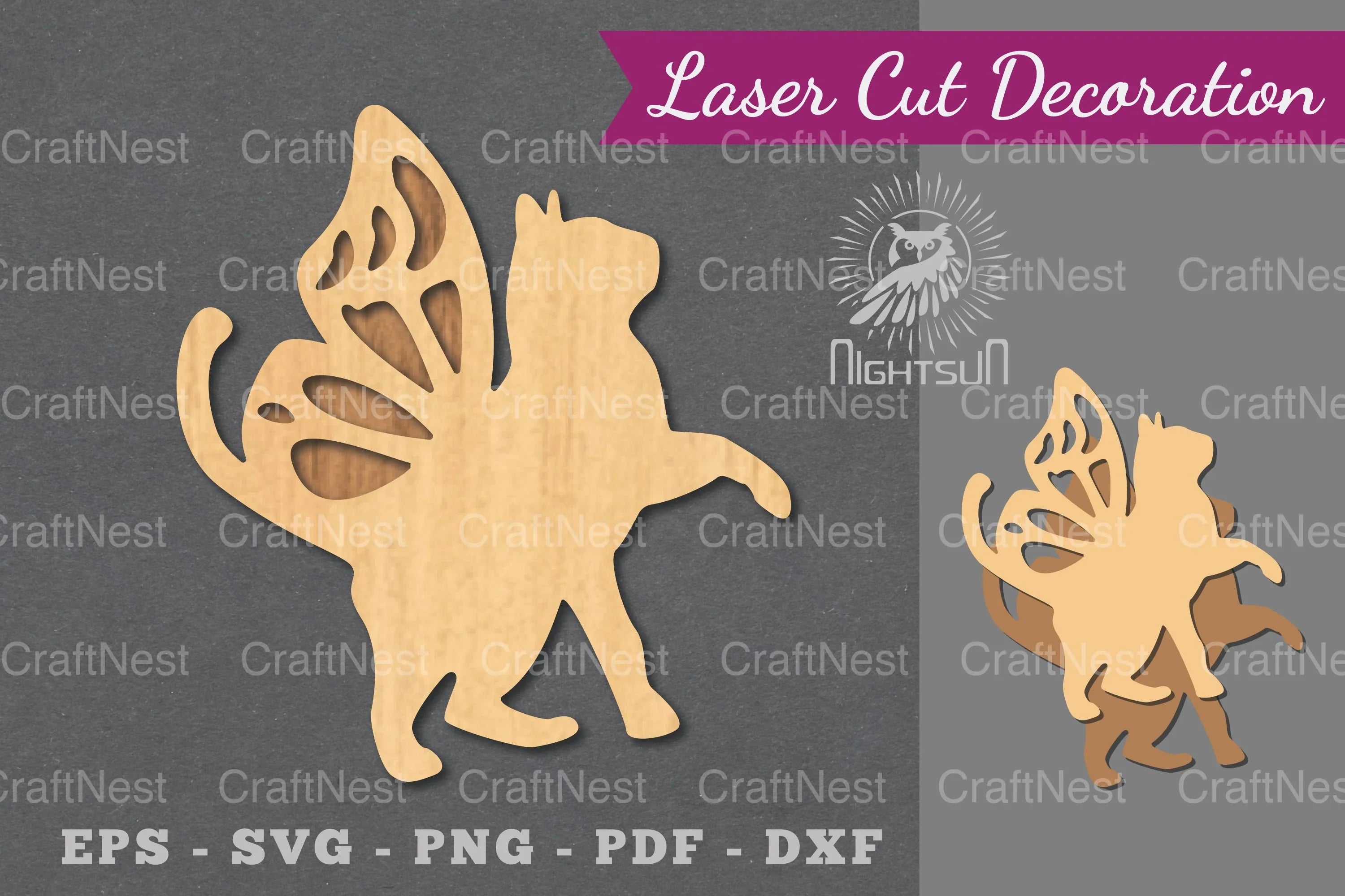 Cute Cat Laser Cut Decoration Clipart Bundle - CraftNest - Digital Crafting and Art