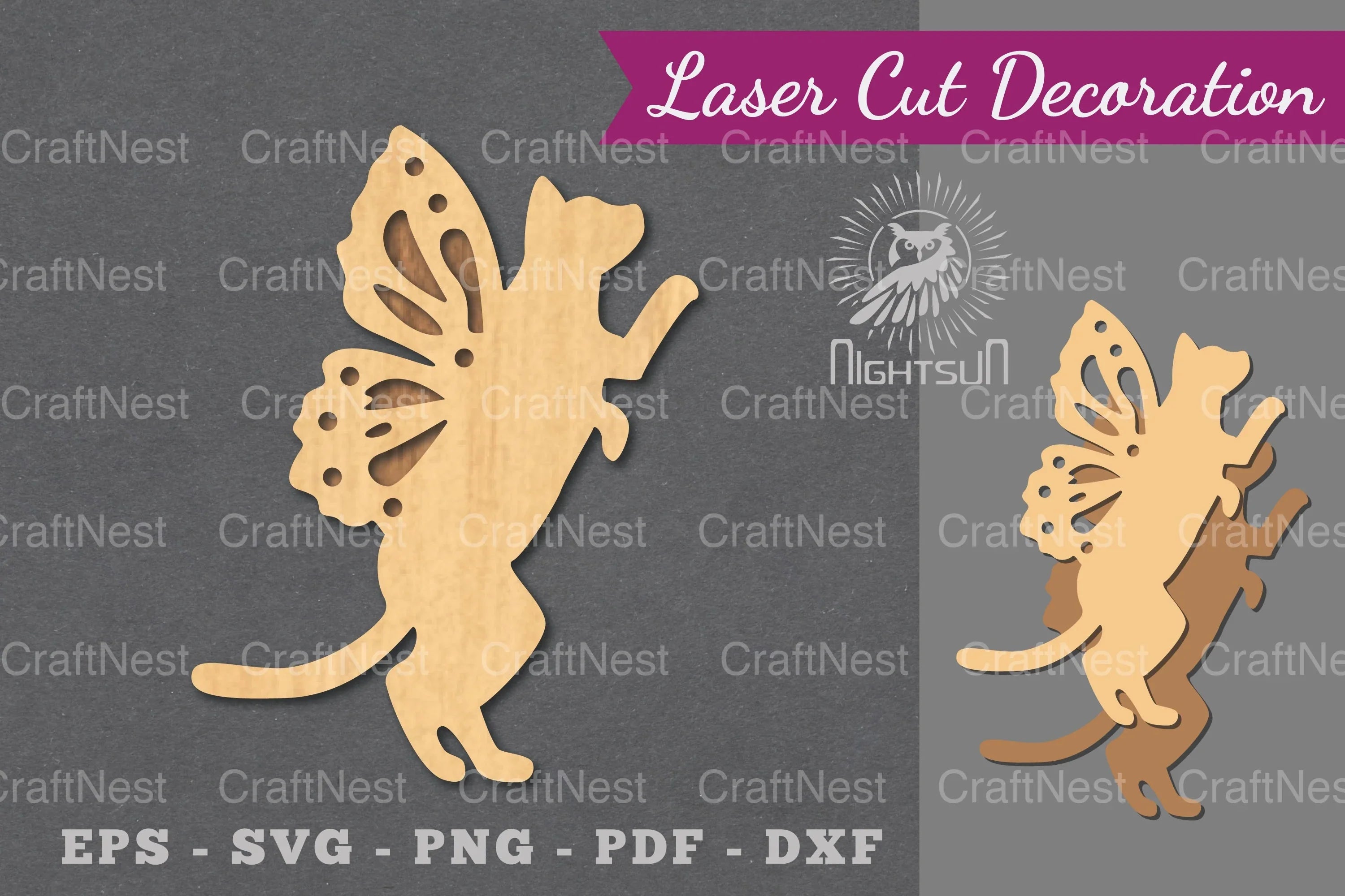 Cute Cat Laser Cut Decoration Clipart Bundle - CraftNest - Digital Crafting and Art