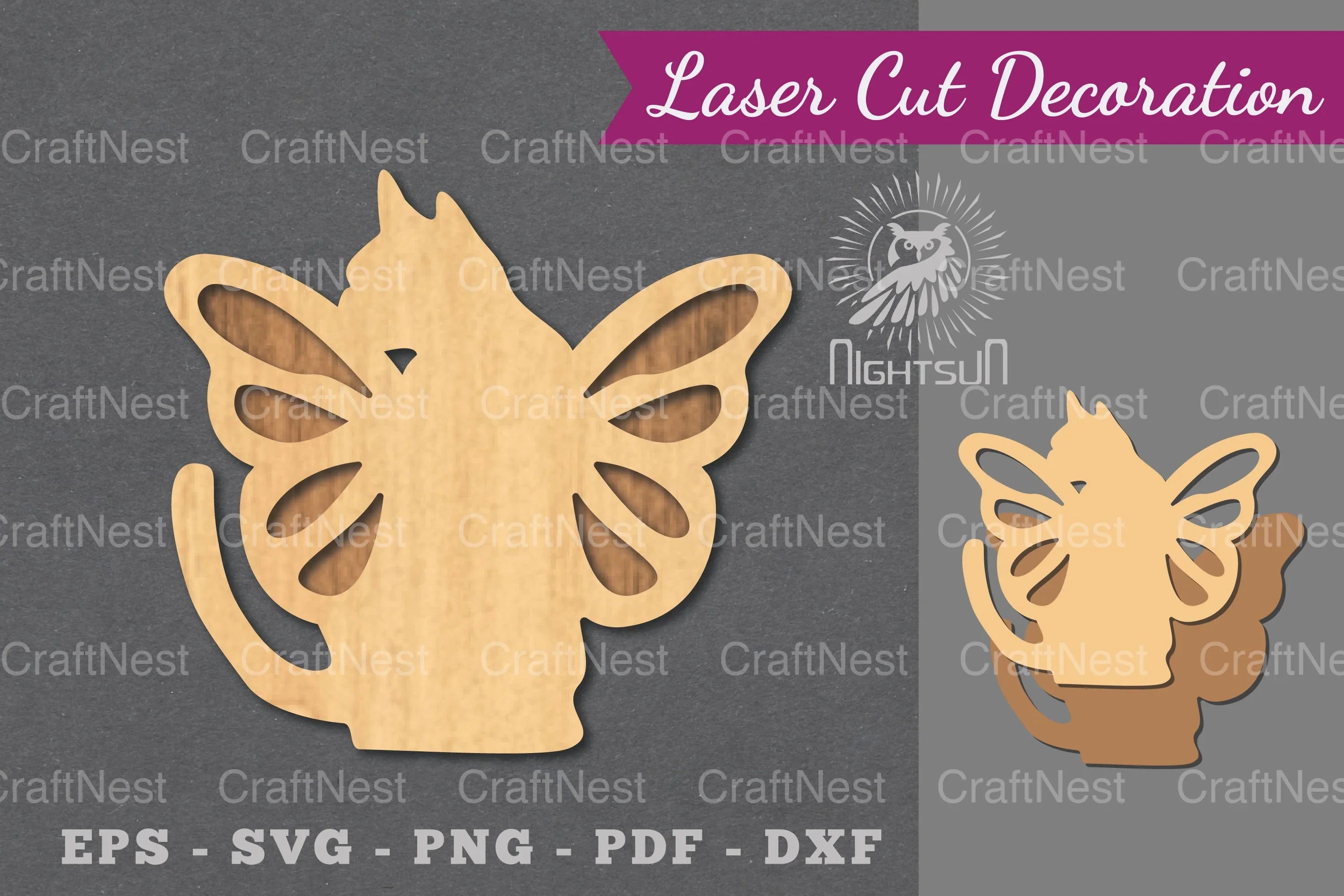 Cute Cat Laser Cut Decoration Clipart Bundle - CraftNest - Digital Crafting and Art