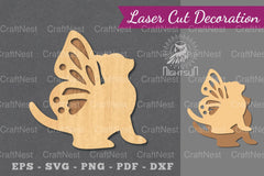 Cute Cat Laser Cut Decoration Clipart Bundle - CraftNest - Digital Crafting and Art