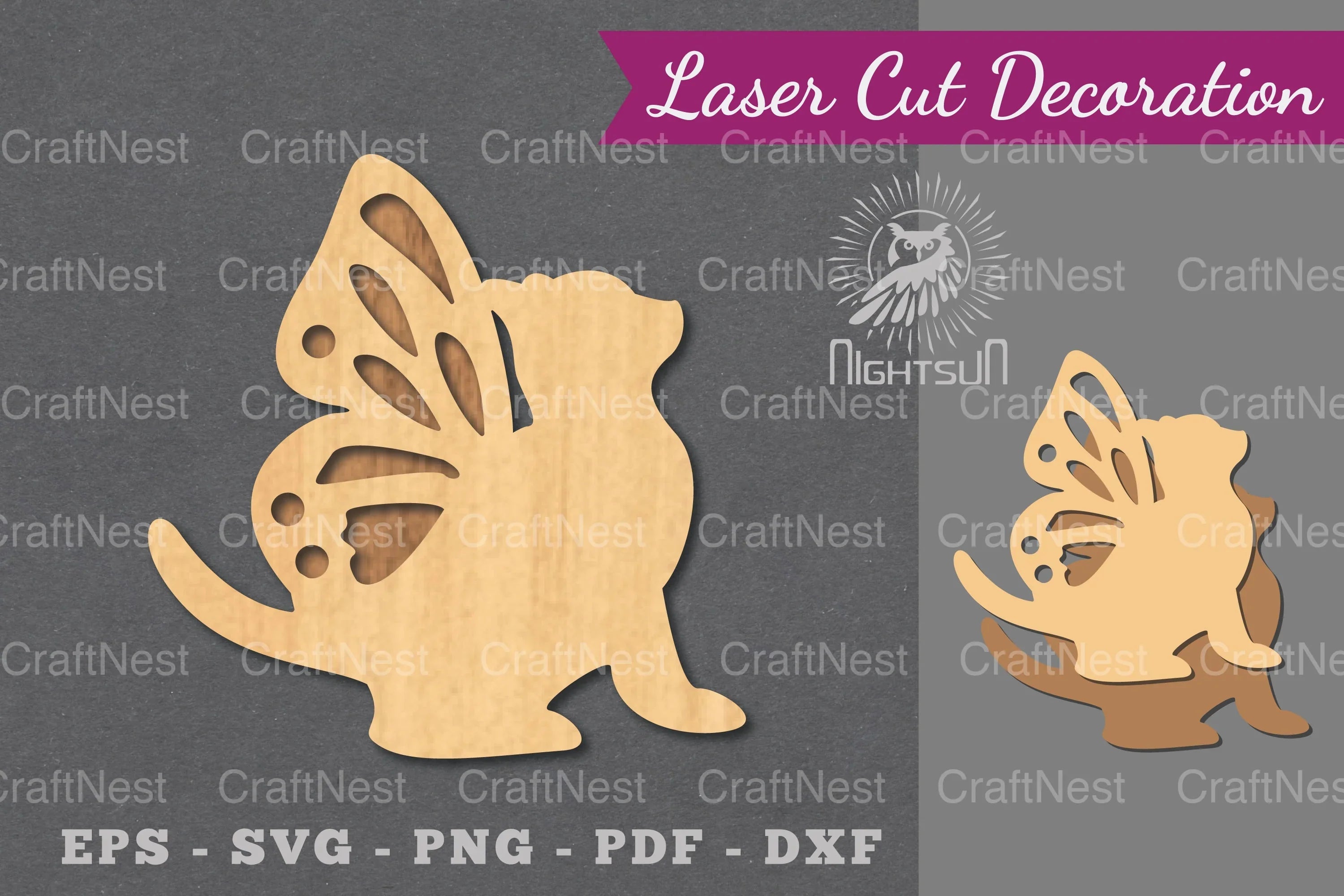 Cute Cat Laser Cut Decoration Clipart Bundle - CraftNest - Digital Crafting and Art