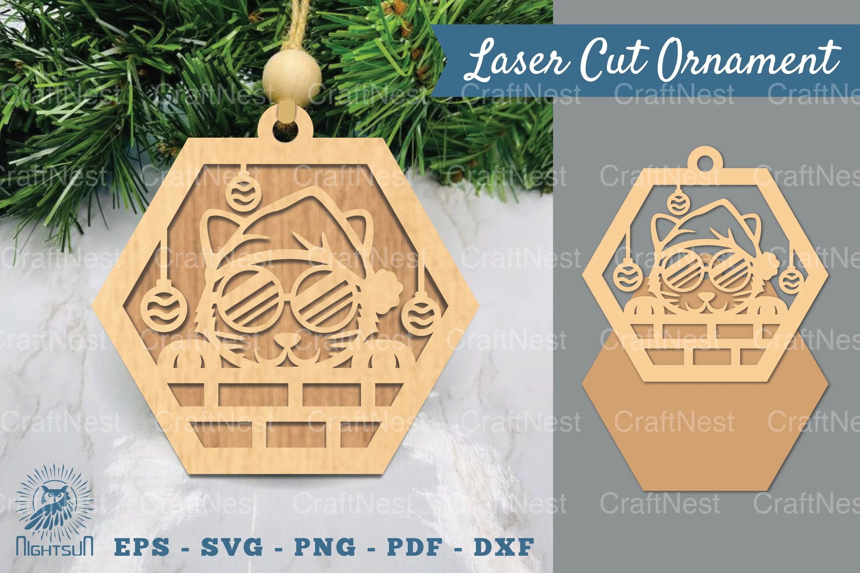 Cute Cat Laser Cut Ornament Clipart Bundle - CraftNest - Digital Crafting and Art
