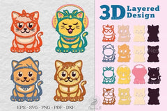 Cute Cat SVG Bundle - CraftNest - Digital Crafting and Art