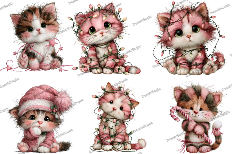 Cute Christmas Cat Clipart Bundle - CraftNest - Digital Crafting and Art