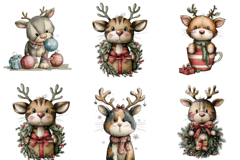 Cute Christmas Cat Clipart Bundle - CraftNest - Digital Crafting and Art