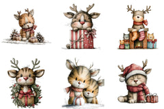 Cute Christmas Cat Clipart Bundle - CraftNest - Digital Crafting and Art