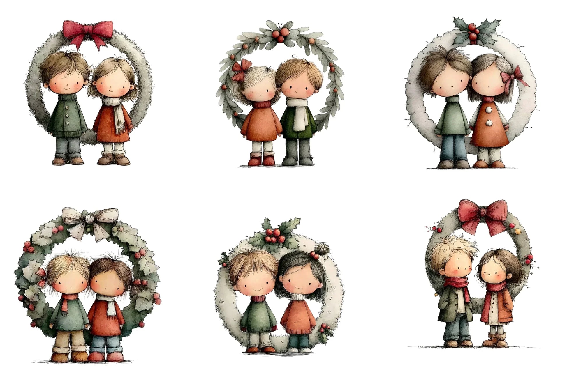 Cute Christmas Couple Clipart Bundle - CraftNest - Digital Crafting and Art
