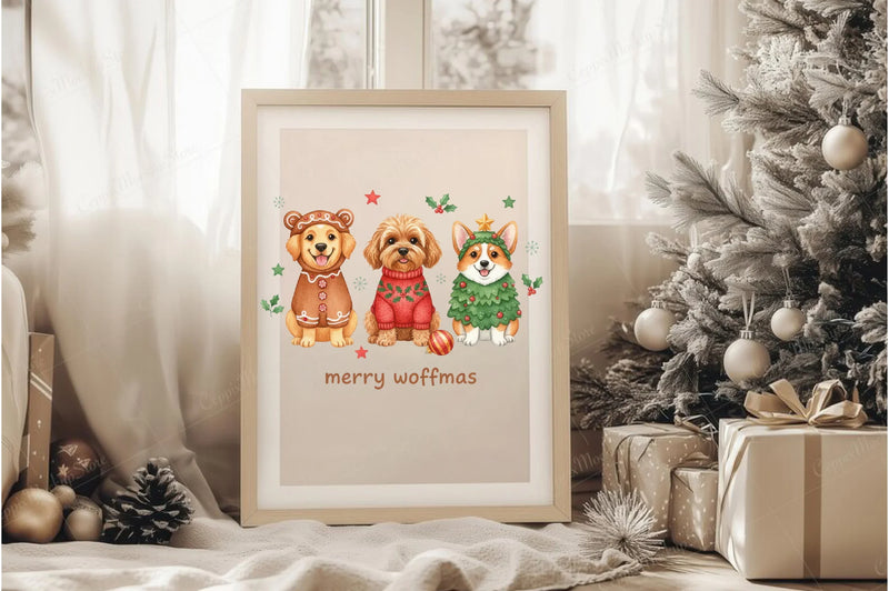 Cute Christmas Dog Clipart Bundle: Holiday Animals Collection - CraftNest - Digital Crafting and Art