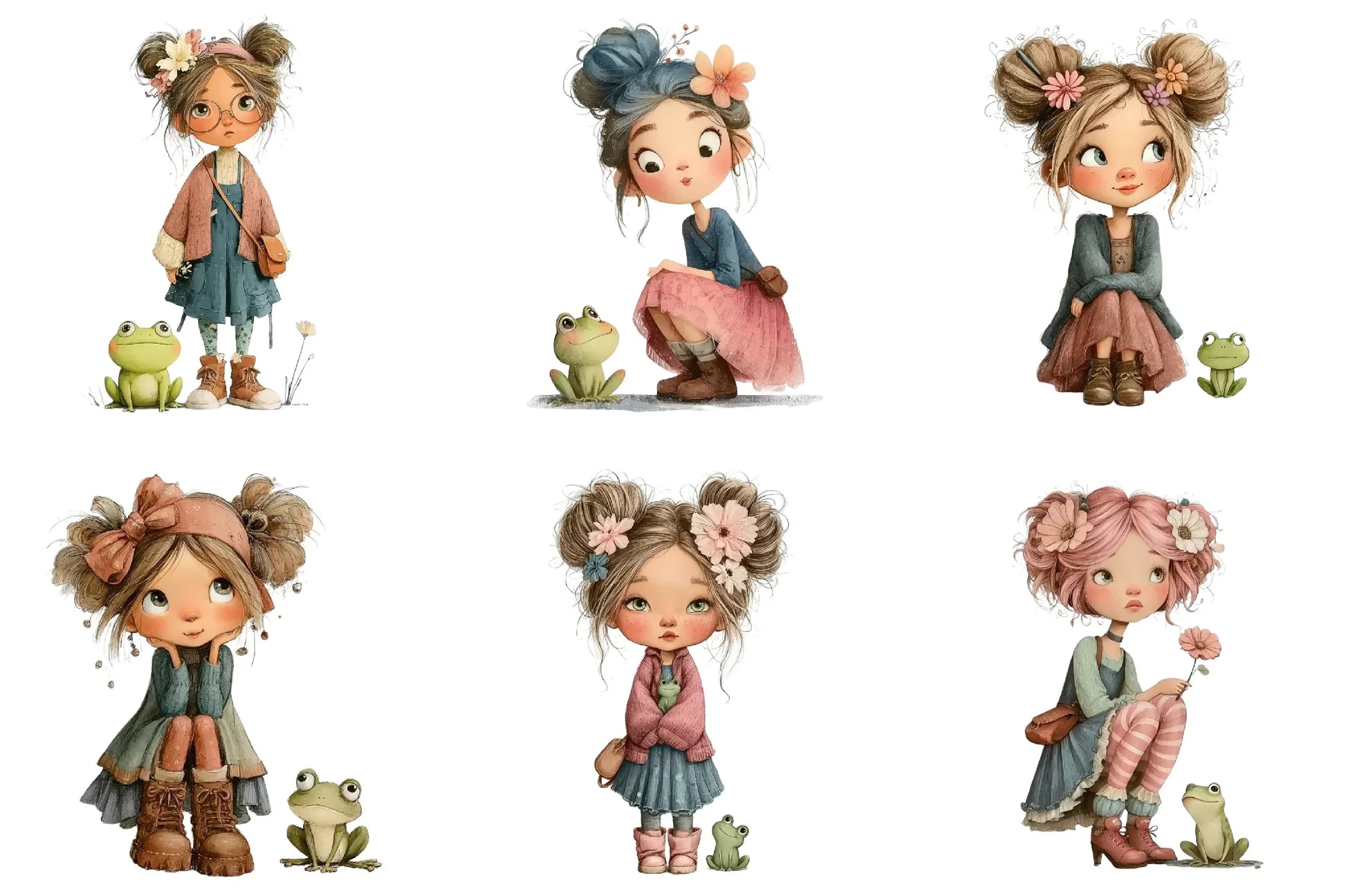 Cute Christmas Girl Clipart Bundle - CraftNest - Digital Crafting and Art