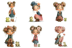 Cute Christmas Girl Clipart Bundle - CraftNest - Digital Crafting and Art