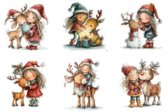 Cute Christmas Girls Clipart Bundle - CraftNest - Digital Crafting and Art
