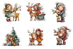Cute Christmas Girls Clipart Bundle - CraftNest - Digital Crafting and Art