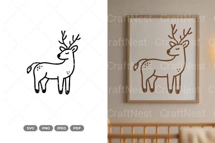 Cute Deer Nursery Doodle Clipart Bundle - CraftNest - Digital Crafting and Art