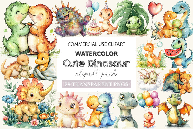 Cute Dinosaur Clipart Bundle 2 - CraftNest - Digital Crafting and Art