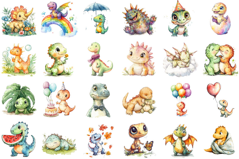 Cute Dinosaur Clipart Bundle 2 - CraftNest - Digital Crafting and Art