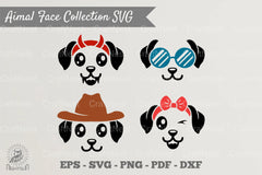Cute Dog Face Collection Clipart Bundle - CraftNest - Digital Crafting and Art