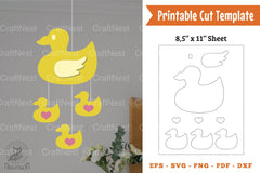 Cute Duck Papercut Template Clipart Bundle - CraftNest - Digital Crafting and Art