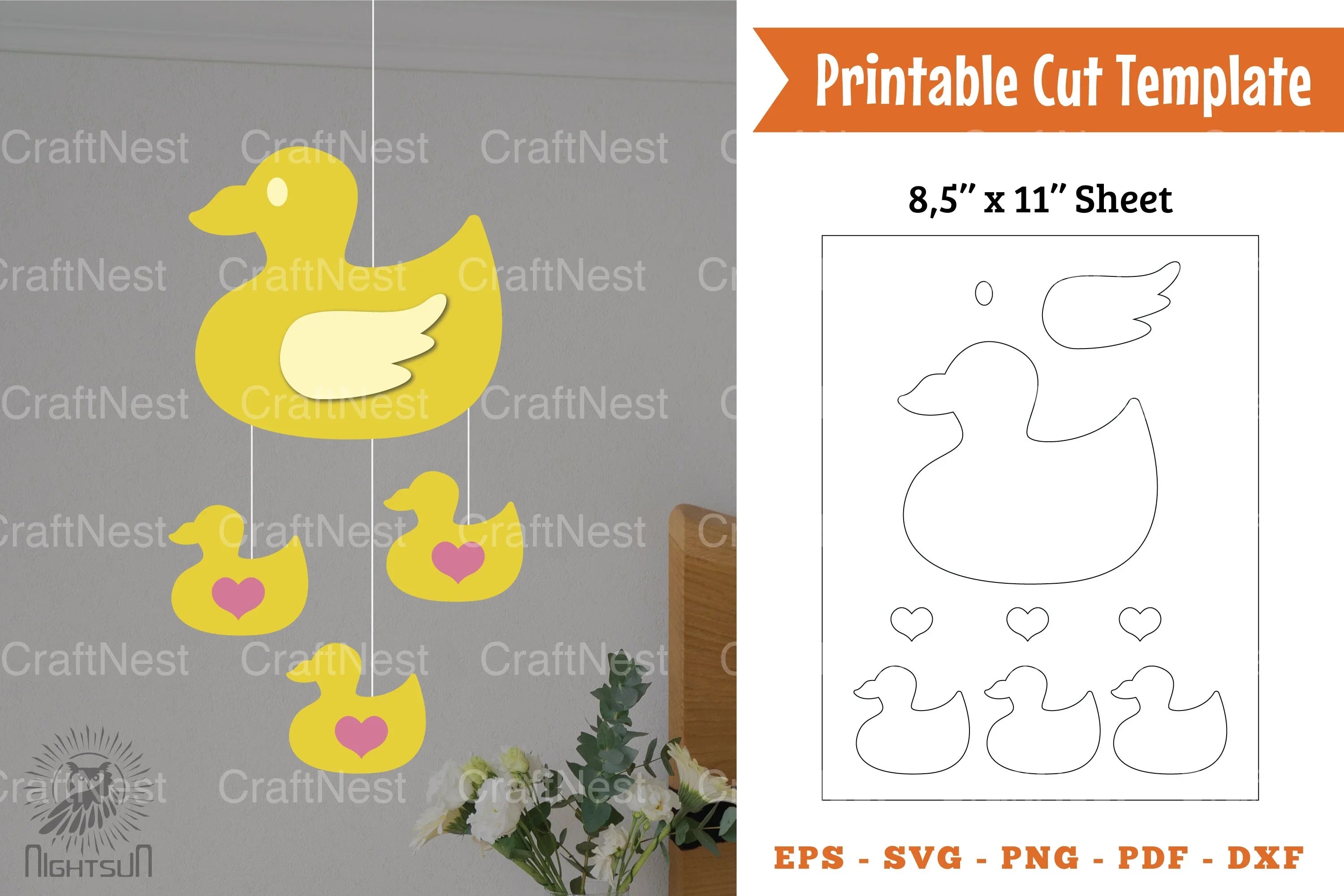 Cute Duck Papercut Template Clipart Bundle - CraftNest - Digital Crafting and Art