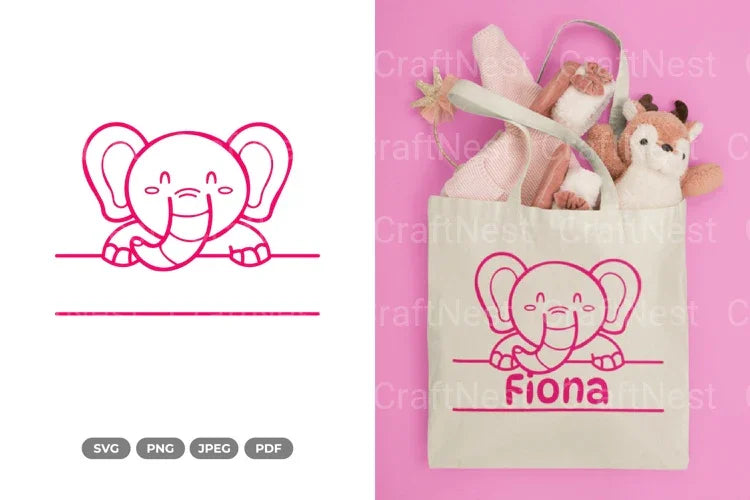 Cute Elephant Split Border Clipart Bundle - CraftNest - Digital Crafting and Art