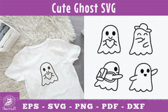 Cute Ghost Silhouette Clipart Bundle - CraftNest - Digital Crafting and Art