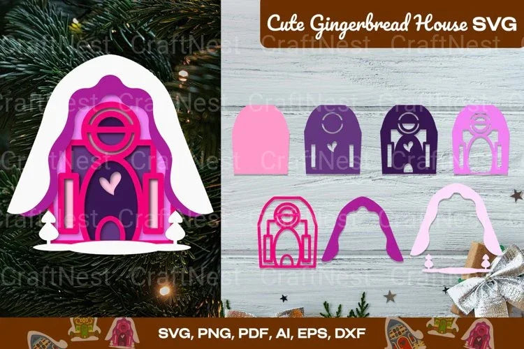Cute Gingerbread House SVG Bundle - CraftNest - Digital Crafting and Art