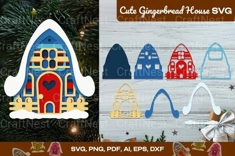 Cute Gingerbread House SVG Bundle - CraftNest - Digital Crafting and Art