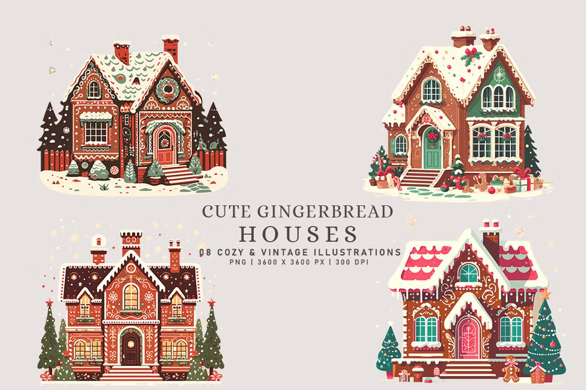 Cute Gingerbread Houses - Christmas