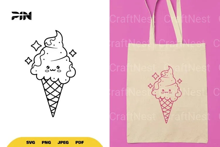 Kawaii Ice Cream SVG Bundle - CraftNest - Digital Crafting and Art