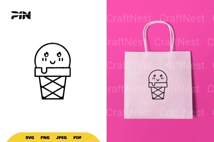 Kawaii Ice Cream SVG Bundle - CraftNest - Digital Crafting and Art
