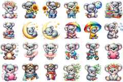 Cute Koala Clipart Bundle - CraftNest - Digital Crafting and Art