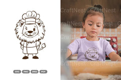 Cute Lion Chef SVG Bundle - CraftNest - Digital Crafting and Art
