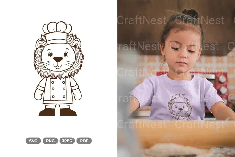 Cute Lion Chef SVG Bundle - CraftNest - Digital Crafting and Art
