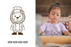 Cute Lion Chef SVG Bundle - CraftNest - Digital Crafting and Art
