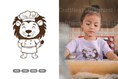 Cute Lion Chef SVG Bundle - CraftNest - Digital Crafting and Art