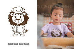 Cute Lion Chef SVG Bundle - CraftNest - Digital Crafting and Art