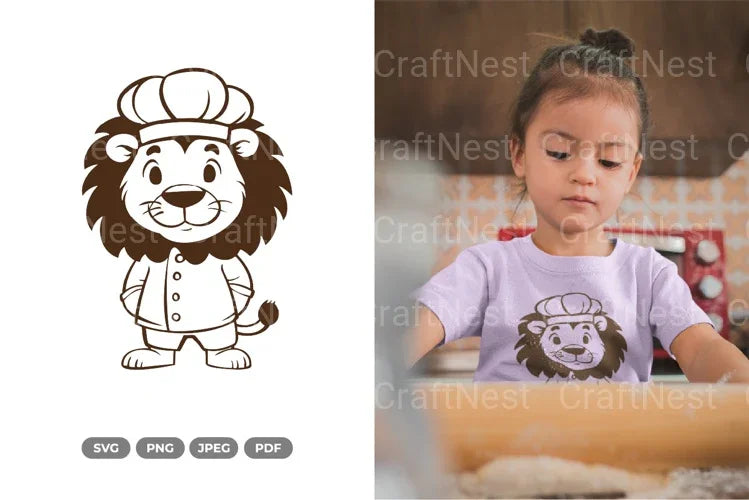 Cute Lion Chef SVG Bundle - CraftNest - Digital Crafting and Art