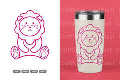 Cute Lion Nursery Doodle Clipart Bundle - CraftNest - Digital Crafting and Art