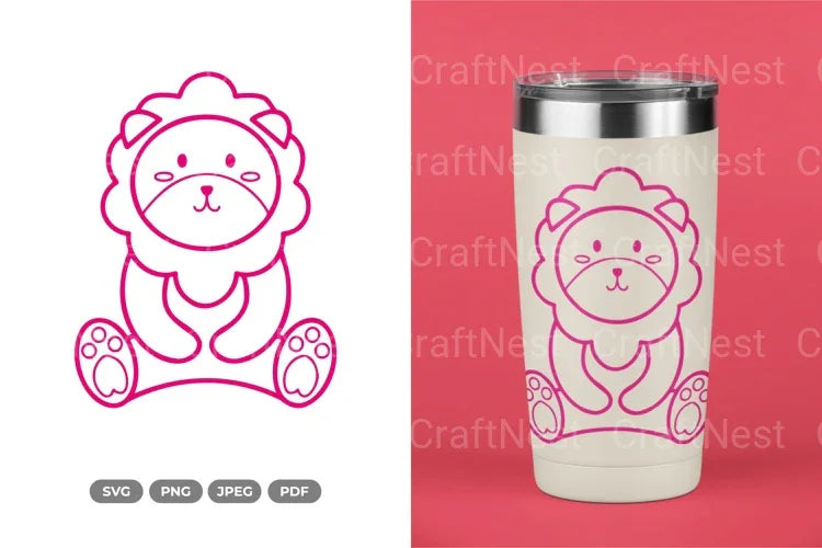 Cute Lion Nursery Doodle Clipart Bundle - CraftNest - Digital Crafting and Art
