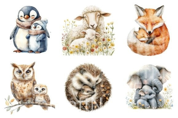 Cute Mother's Day Animals Clipart Bundle - CraftNest - Digital Crafting and Art