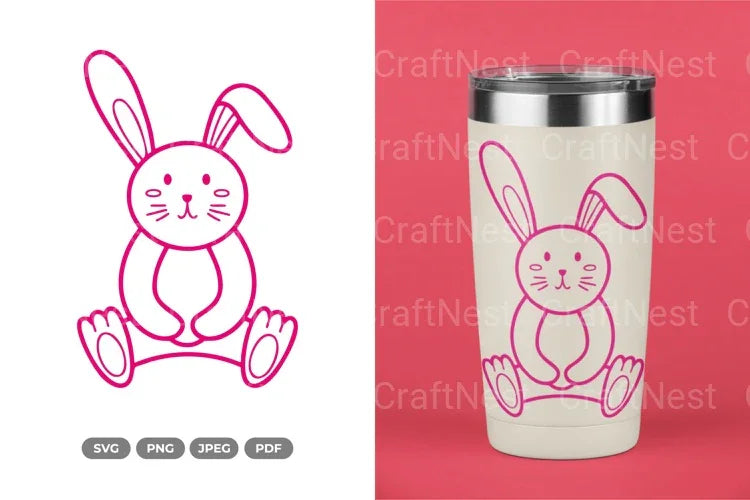 Cute Rabbit Nursery Doodle Clipart Bundle - CraftNest - Digital Crafting and Art