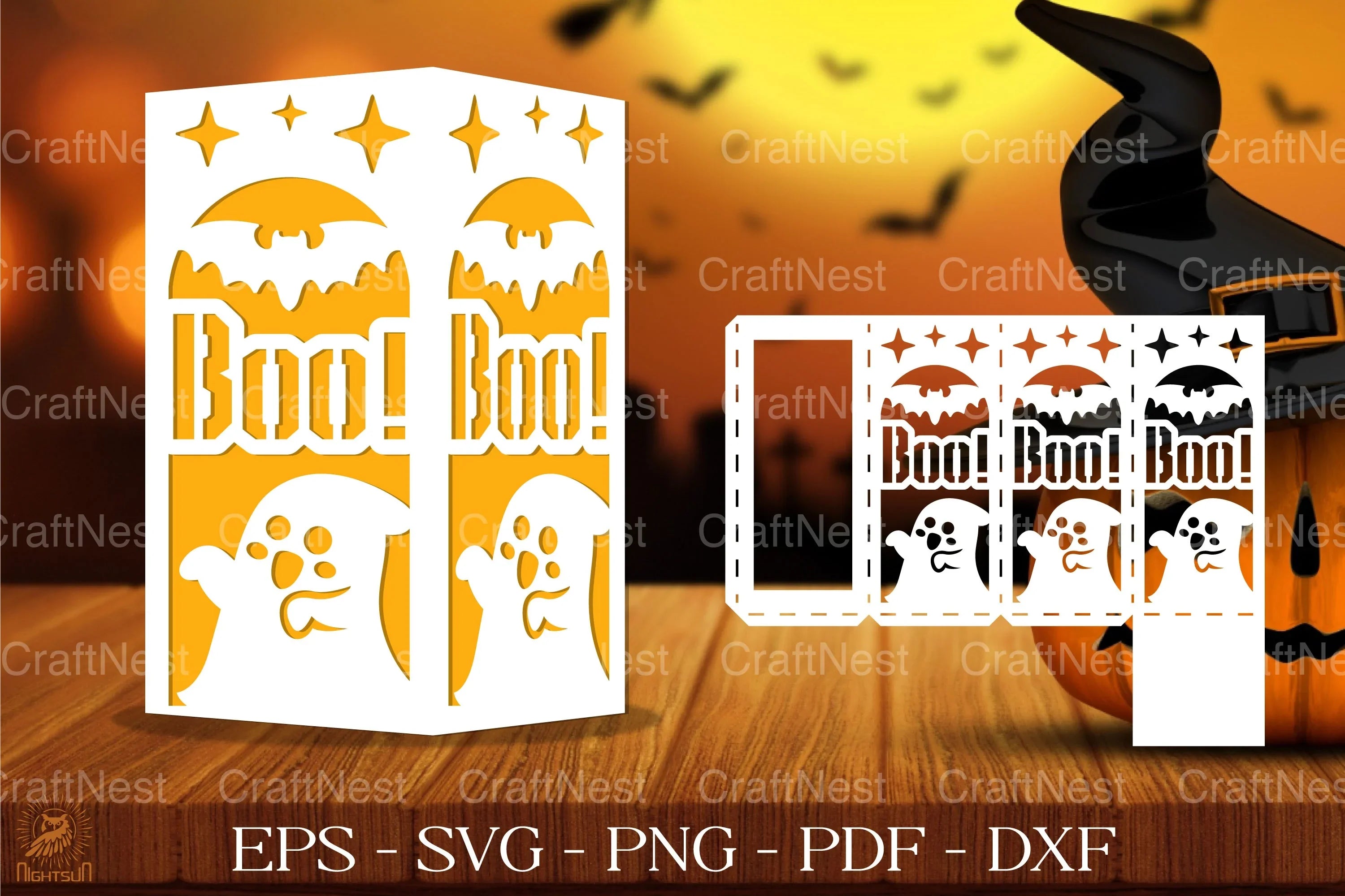 Cute Spooky Ghost Lantern Paper Cutting Clipart Bundle - CraftNest - Digital Crafting and Art