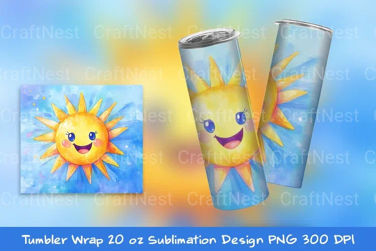 Cute Sun Tumbler Wrap - CraftNest - Digital Crafting and Art