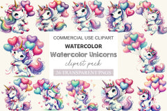 Cute Unicorns Clipart Bundle - CraftNest - Digital Crafting and Art