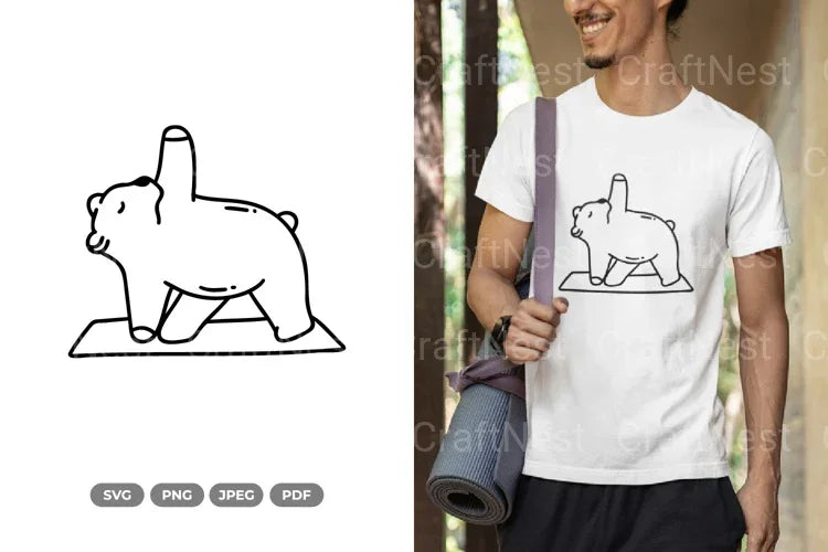 Cute Yoga Bear Clipart Bundle - CraftNest - Digital Crafting and Art
