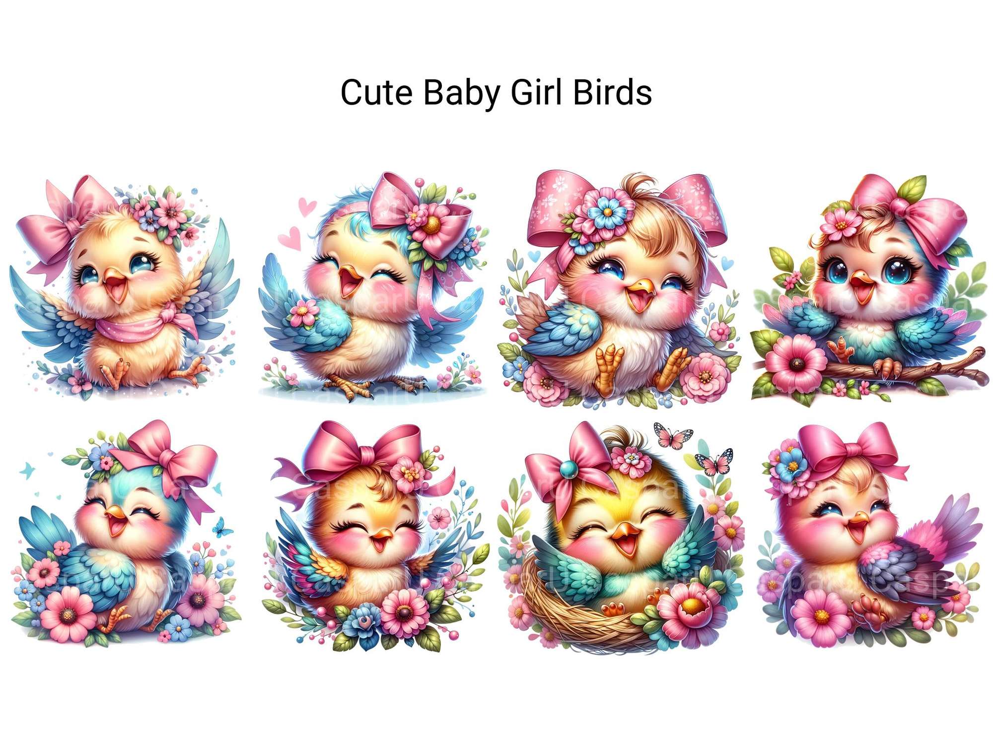 Cute Baby Girl Birds - CraftNest - Digital Crafting and Art