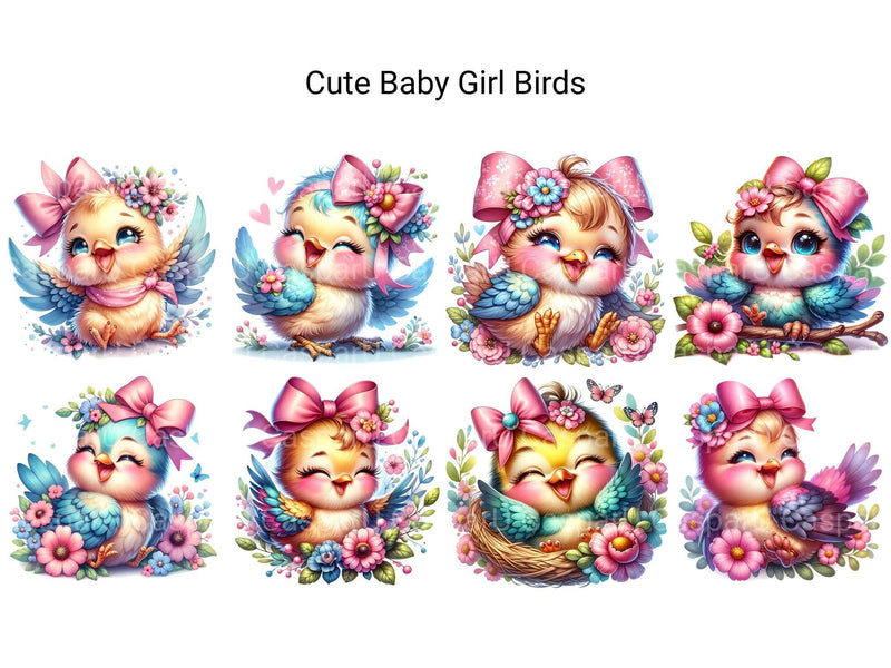 Cute Baby Girl Birds - CraftNest - Digital Crafting and Art
