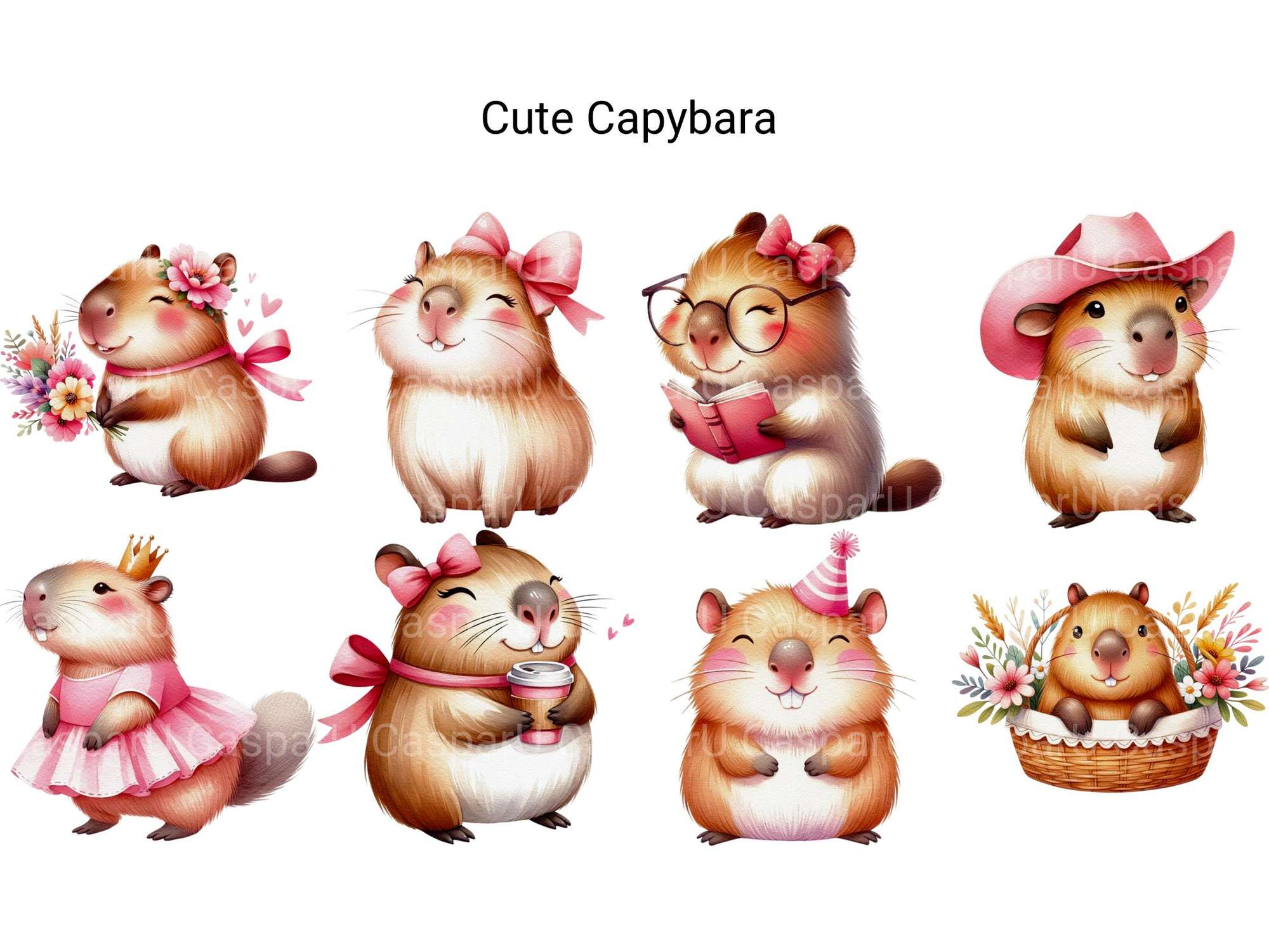 Cute Capybara - CraftNest - Digital Crafting and Art