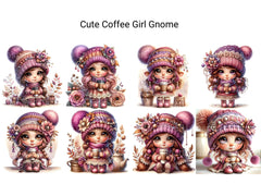 Cute Coffee Girl Gnome - CraftNest - Digital Crafting and Art