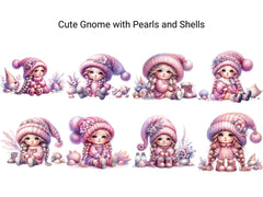 Cute Gnome with Pearls and Shells - CraftNest - Digital Crafting and Art